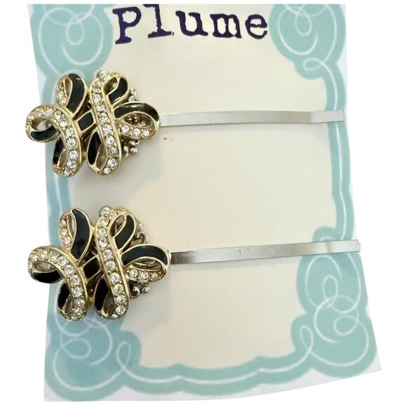 Bridal Hairpin Formal Black Silver Rhinestone Hair Pin Clips Wedding Accessories - Picture 4 of 5